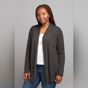 SOFT SURROUNDINGS Heathered Gray Open Cardigan S work office Siren (#84)